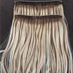 25” Human Remy Set of 2 Handtied Weft Extensions Color #613/4 Giovanni Rooted